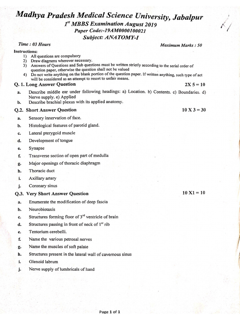ANATOMY AND PHYSIOLOGY QUESTION PAPER PDF 2021 visual data 8