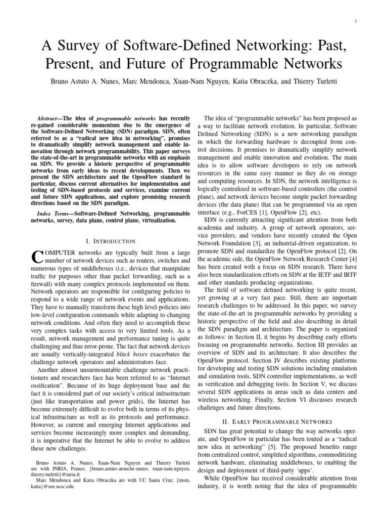 Survey of Software-Defined Networking | PDF | Computer Network ...