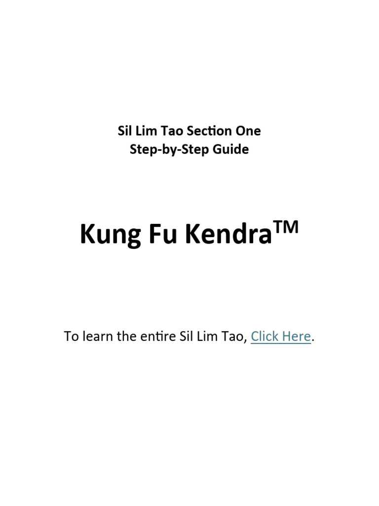Step-by-Step Sil Lim Tao Guide | PDF | Wing Chun | East Asian Martial Arts