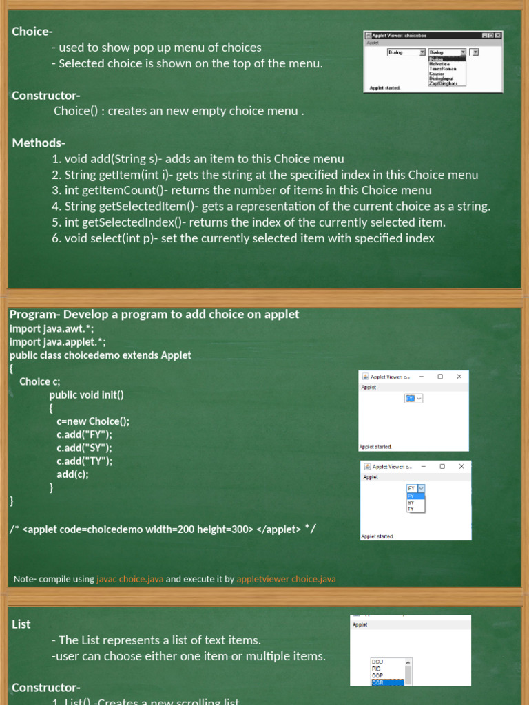 1.3.2 AWT Controls & Layout Manager Part-7 | PDF | Computer Programming ...