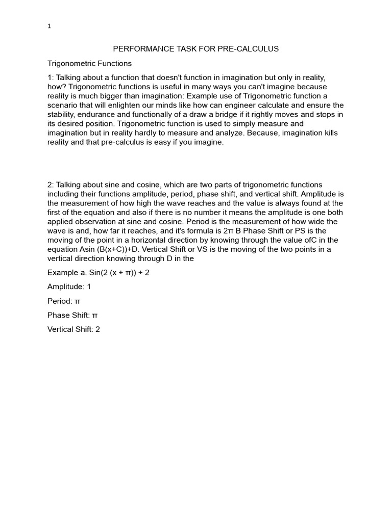 precalculus | PDF | Trigonometry | Trigonometric Functions
