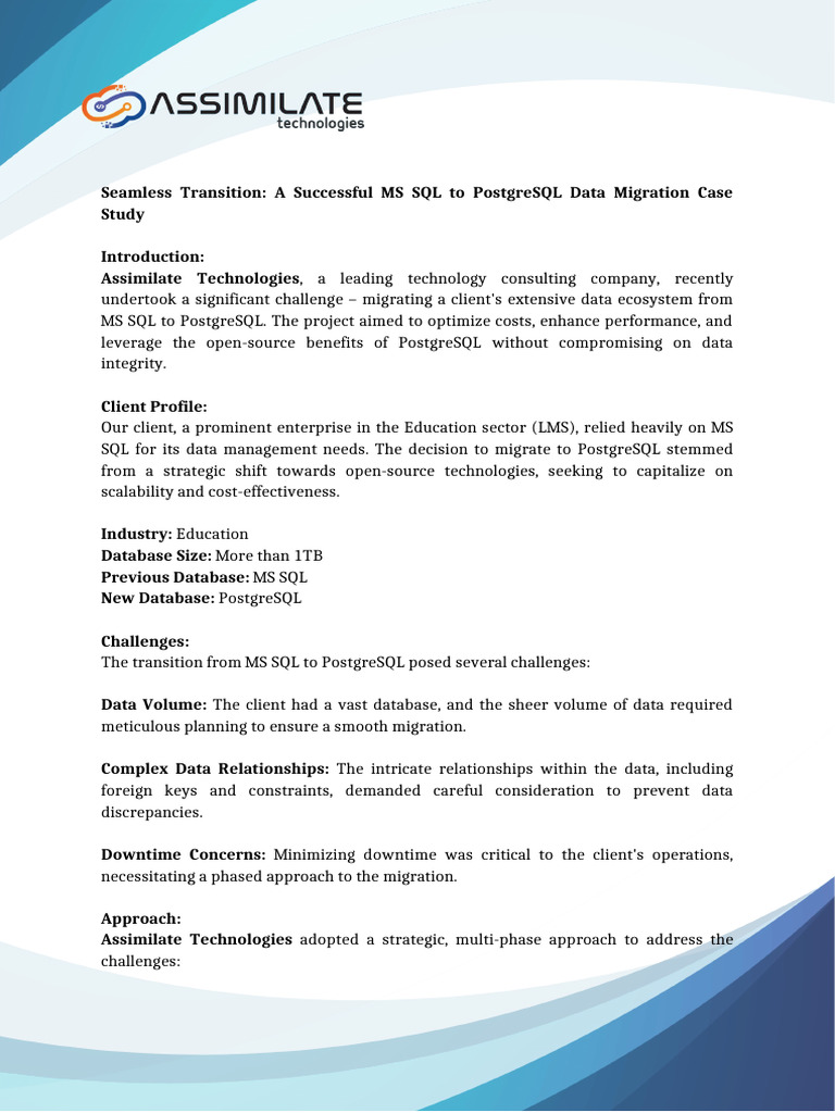 MS SQL to PostgreSQL Migration Success | PDF | Postgre Sql | Databases