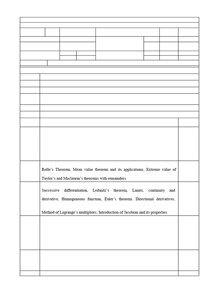 Tma 101 Syllabus | PDF | Matrix (Mathematics) | Eigenvalues And ...