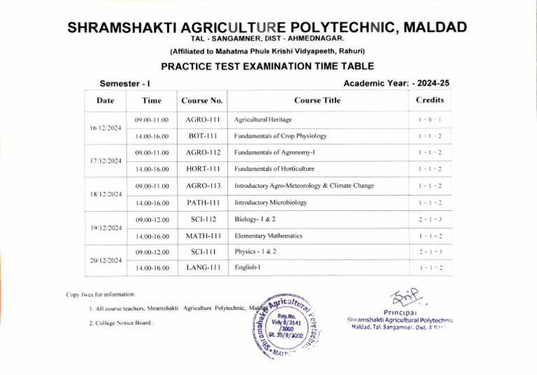 Practice Test Exam Schedule 2024 | PDF