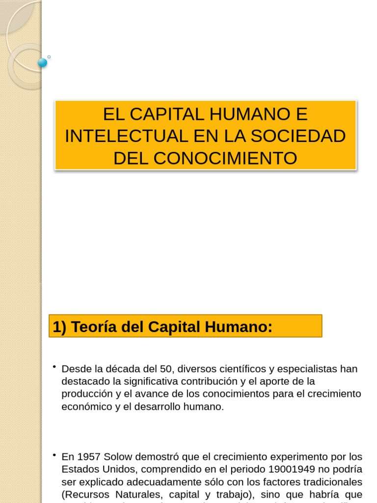 Capital Humano e Intelectual en la Economía | PDF | Capital humano ...