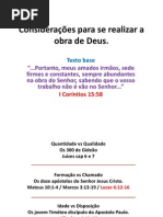 Considerações para se realizar a obra de Deus _ICor15-58
