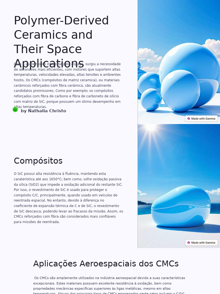 Polymer Derived Ceramics and Their Space Applications | PDF | Material ...