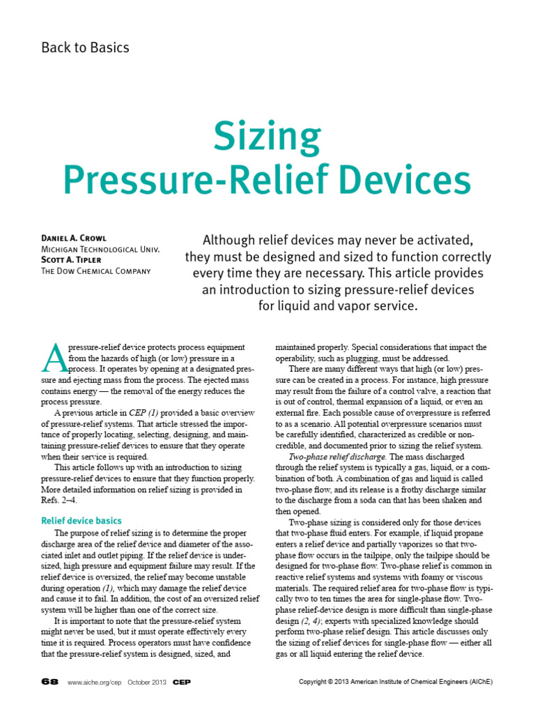 Sizing Pressure-Relief Devices Explained | PDF | Pump | Pressure