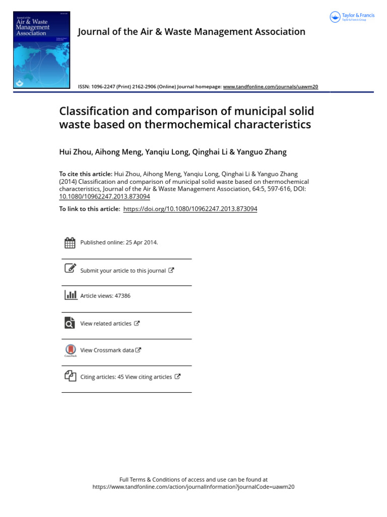 Classification and Comparison of Municipal Solid Waste Based On ...