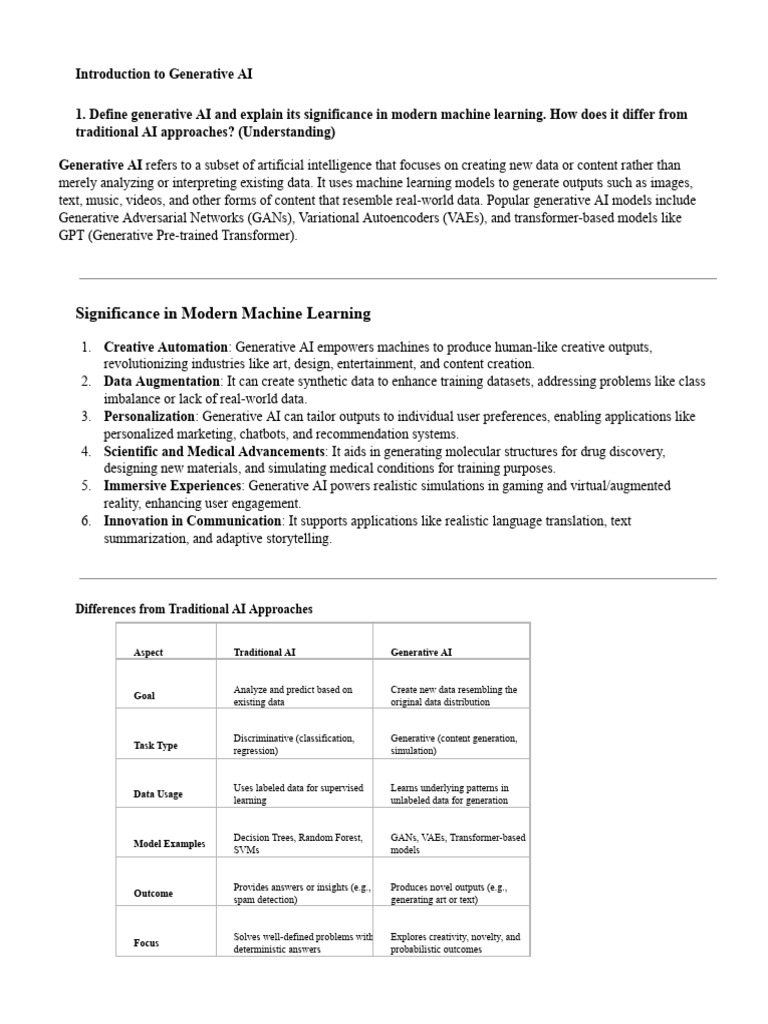 Understanding Generative AI Basics | PDF | Machine Learning ...