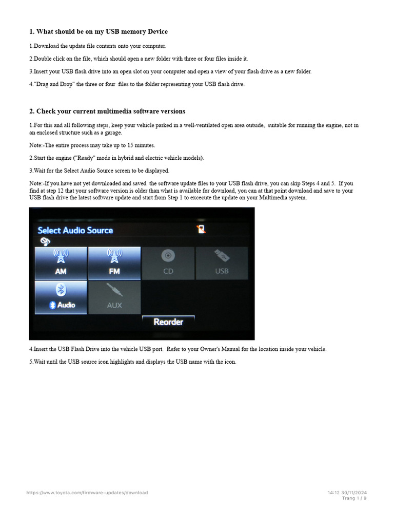 Toyota Multimedia Software Update Guide | PDF | Computer File | Usb ...
