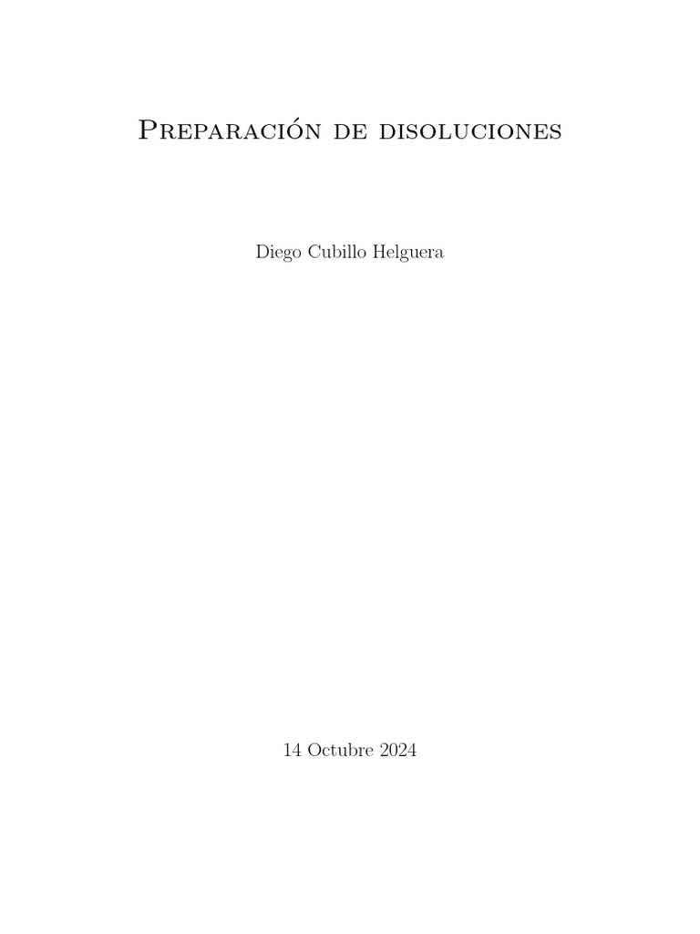 QA2 Preparación de Disoluciones | PDF | Concentración | Química