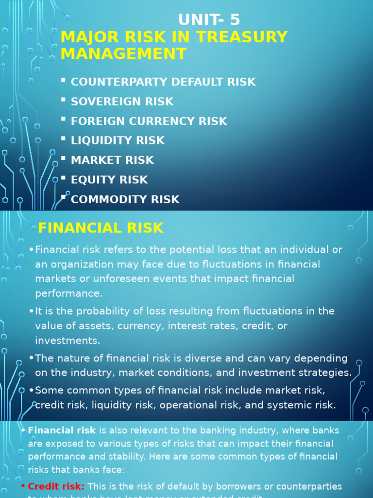 Major Risks in Treasury Management | PDF | Financial Risk | Credit Risk