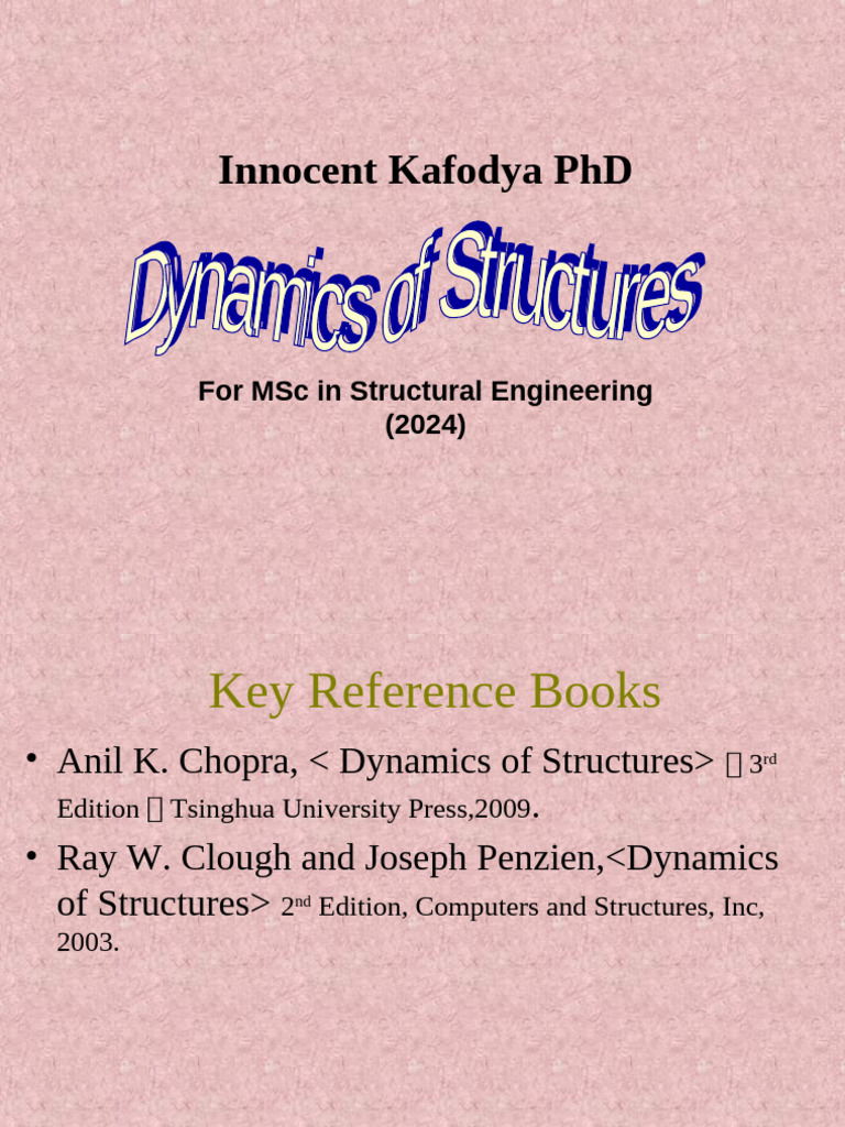 Introduction to Structural Dynamics Concepts | PDF | Equations | Force