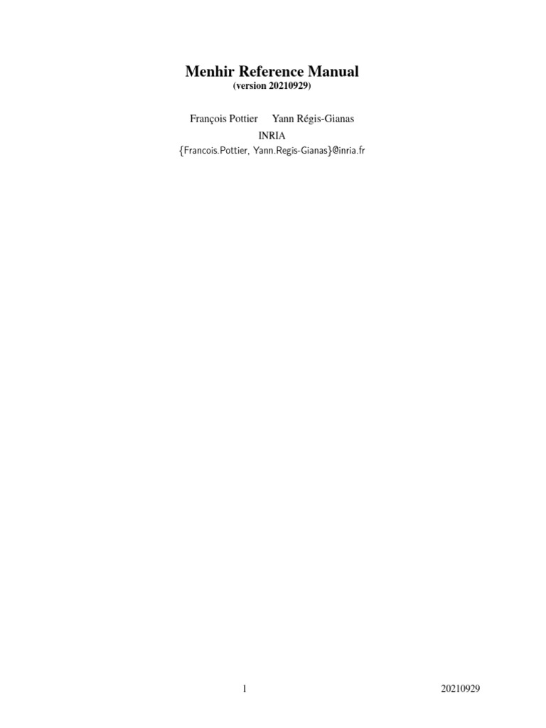 Menhir | PDF | Parsing | Computer Programming