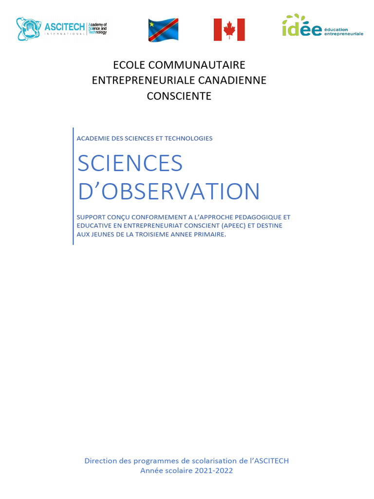 Module 1 : Sciences et Observation | PDF | Bougie | Feuille