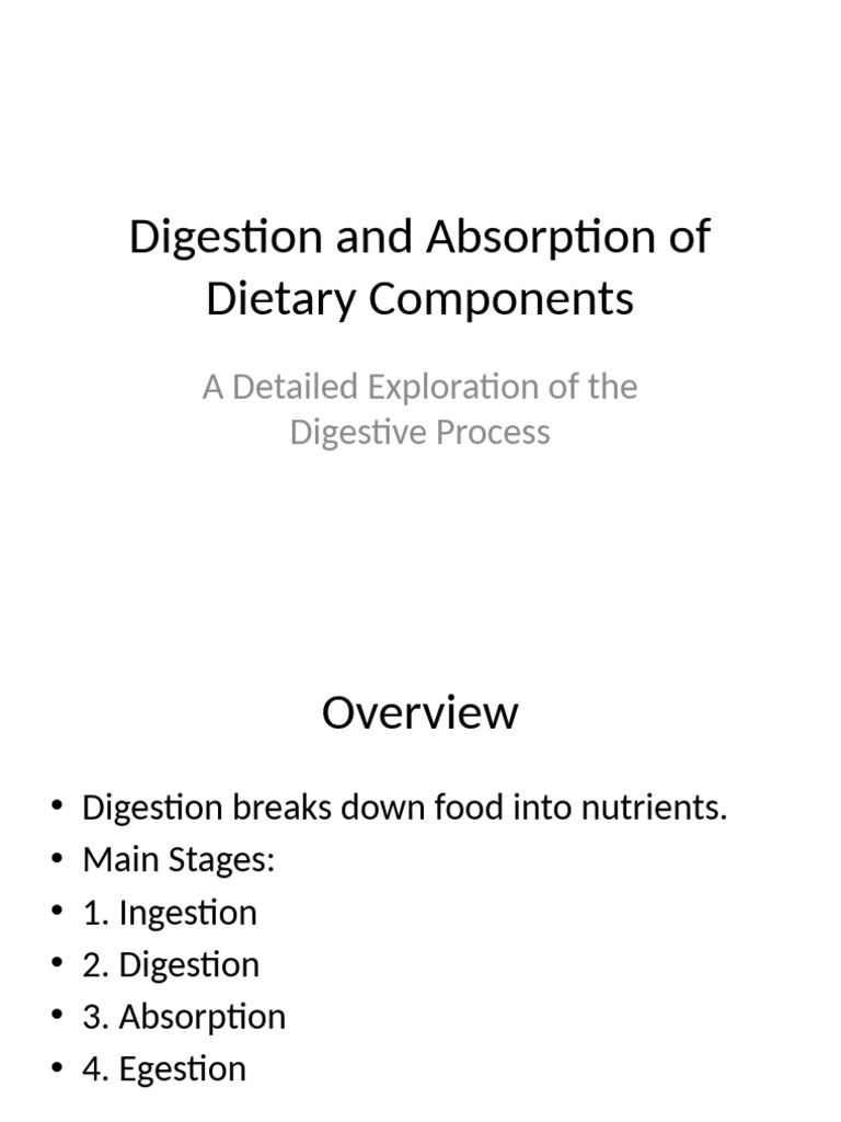 Digestion and Absorption Presentation | PDF