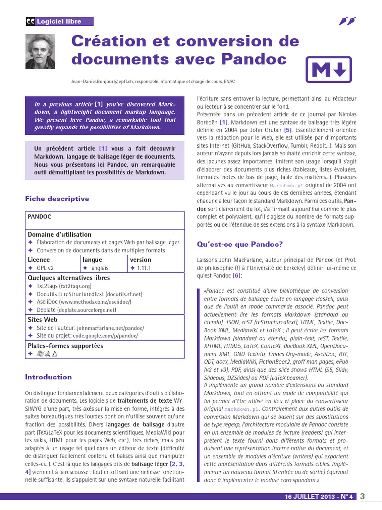 Pandoc : Création et conversion Markdown | PDF | Html | Langage de balisage