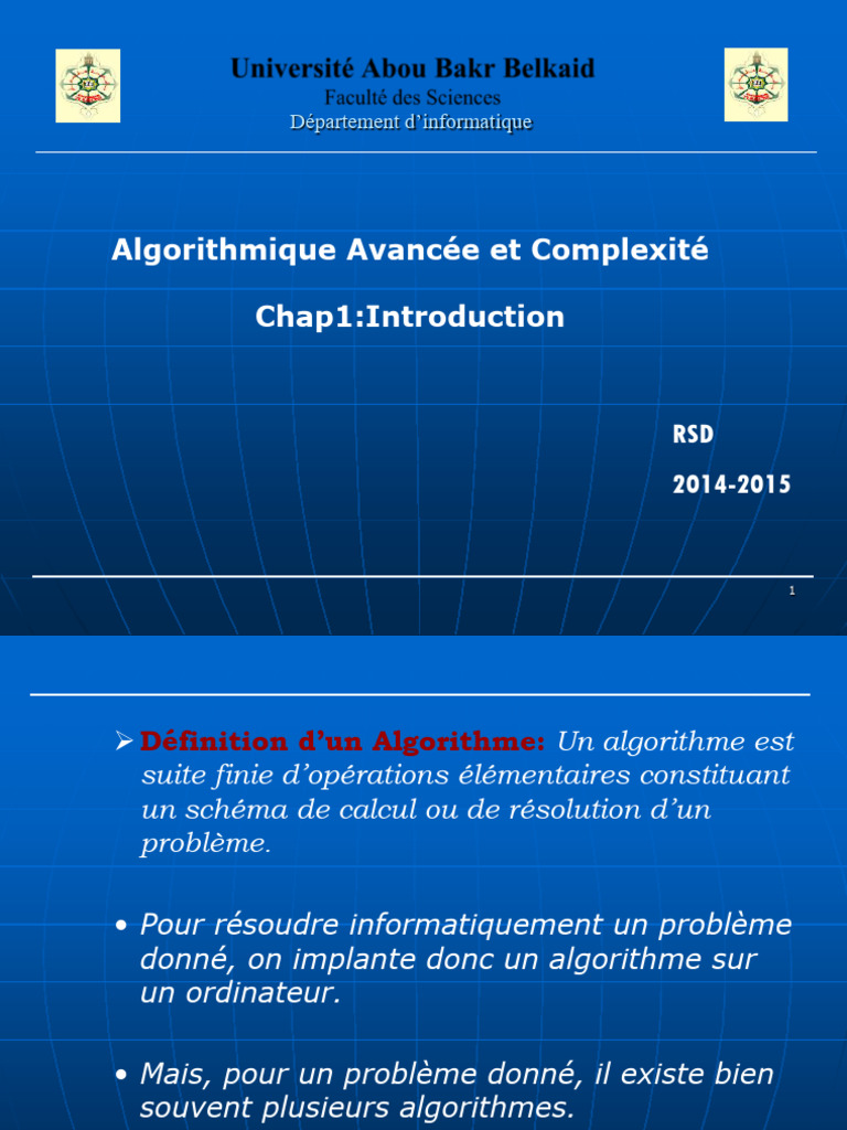 Efficacité des Algorithmes en Informatique | PDF | Théorie de la ...