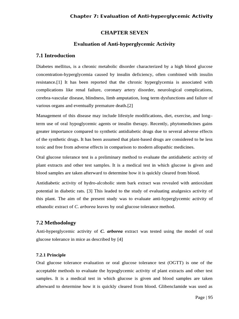 7.2 Anti Hyperglycemic Activity | PDF | Hyperglycemia | Diabetes