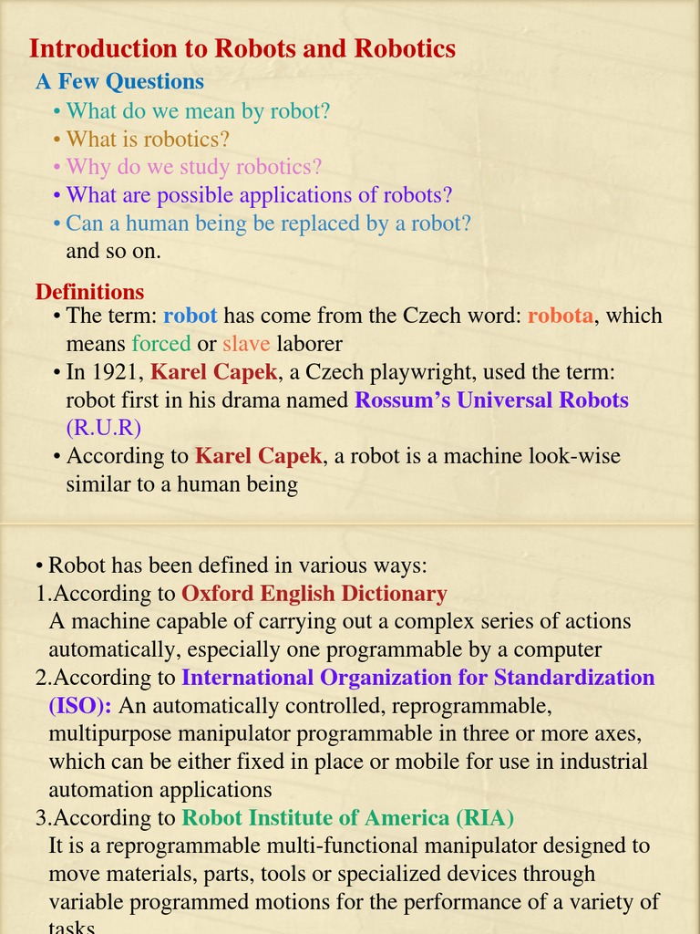 Introduction to Robotics and Applications | PDF | Robotics | Robot