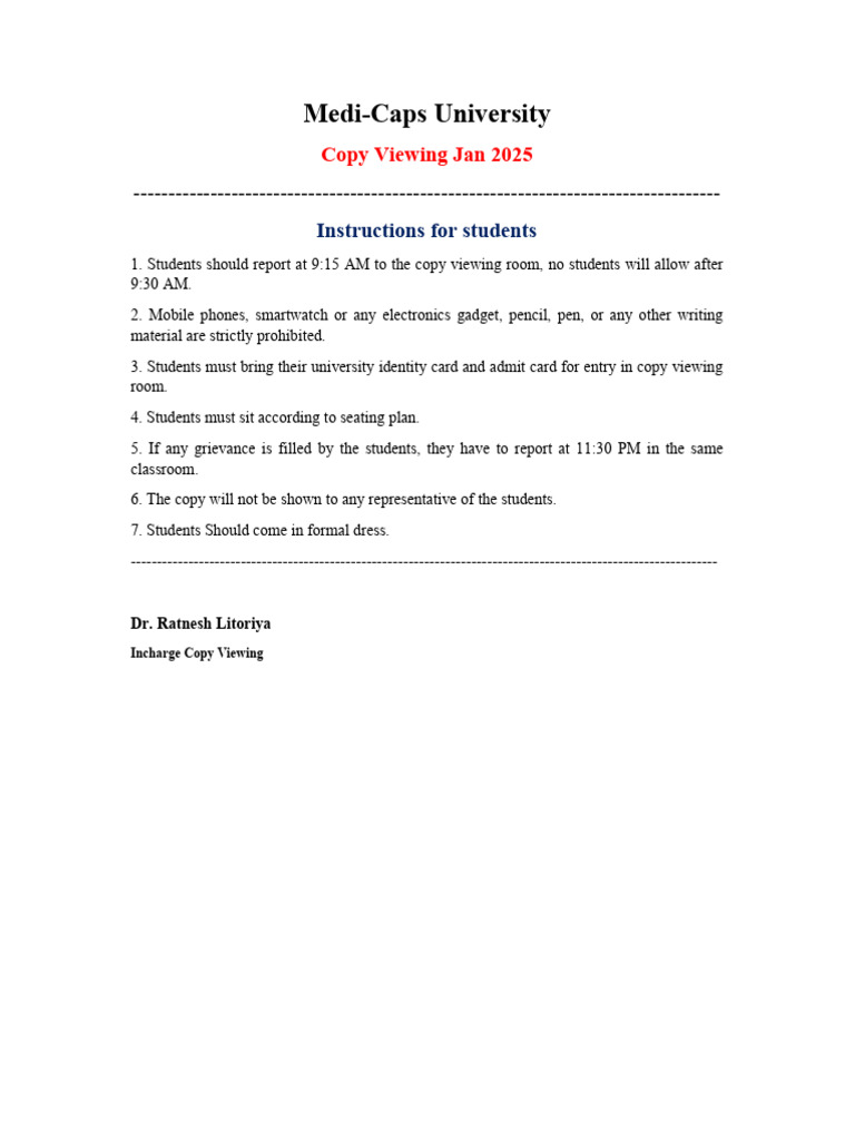 Copy Viewing Instructions For Students | PDF