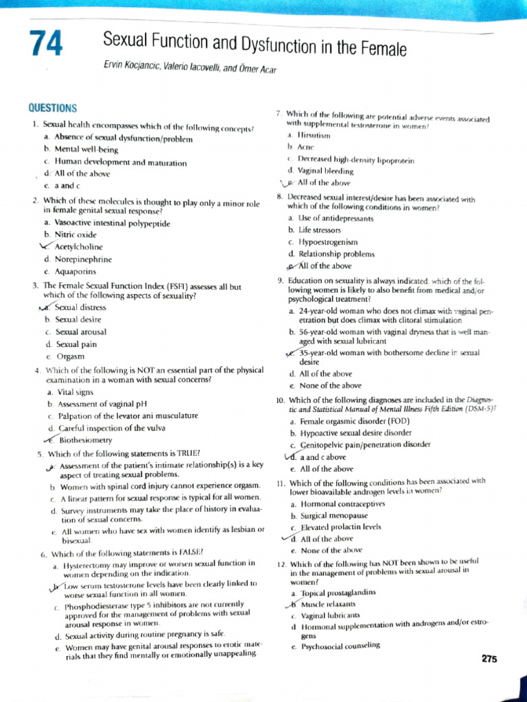 Female Sexual Function and Dysfunction | PDF | Sexual Dysfunction ...