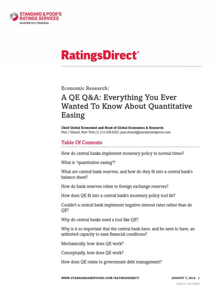 Everything You Ever Wanted to Know About QE | PDF | Quantitative Easing ...