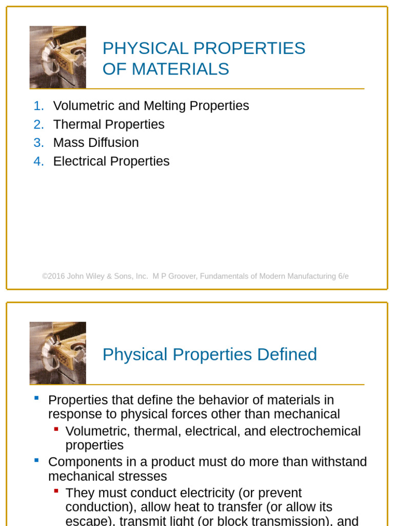 Physical Properties of Materials - Lecture | PDF | Electrical ...