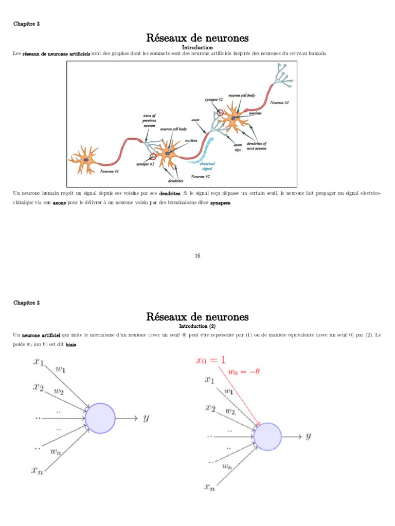 Chapitre 03 | PDF | Réseau de neurones artificiels | Neurone