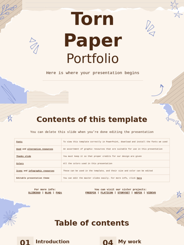 Torn Paper Portfolio Template | PDF | Planets | Planets In Astrology