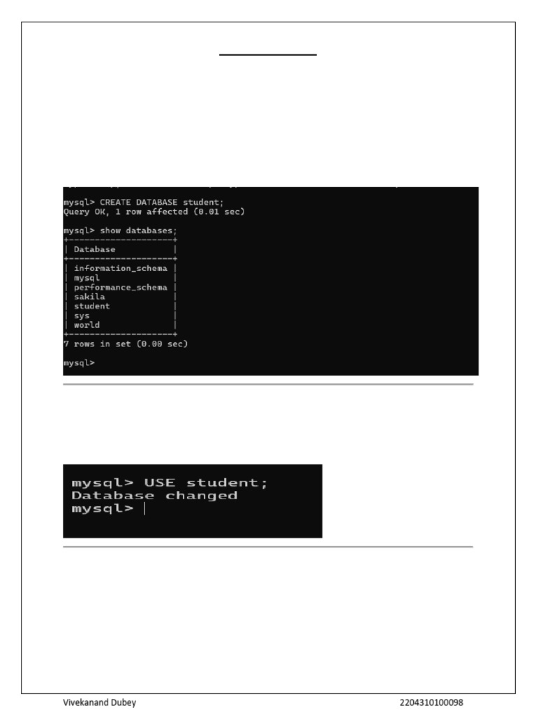 MySQL Database Commands Tutorial | PDF
