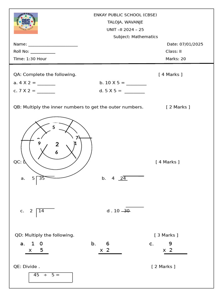 Unit II 2nd Maths | PDF