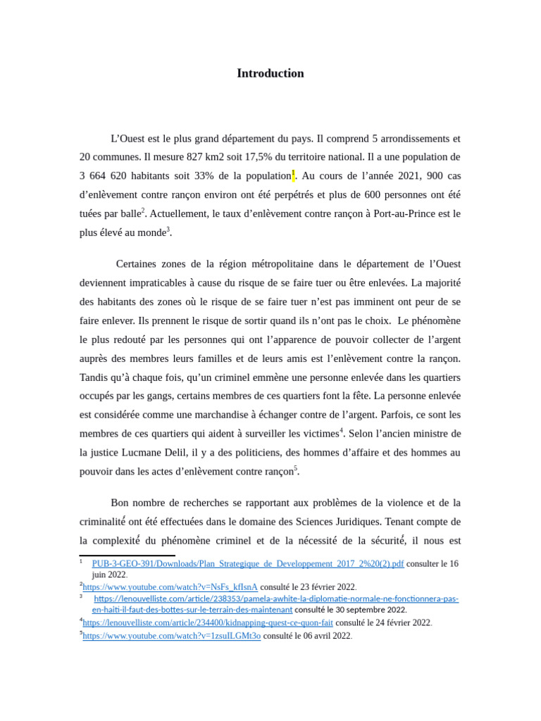 Criminalité et violence en Haïti : enjeux clés | PDF | Crimes | Crime ...