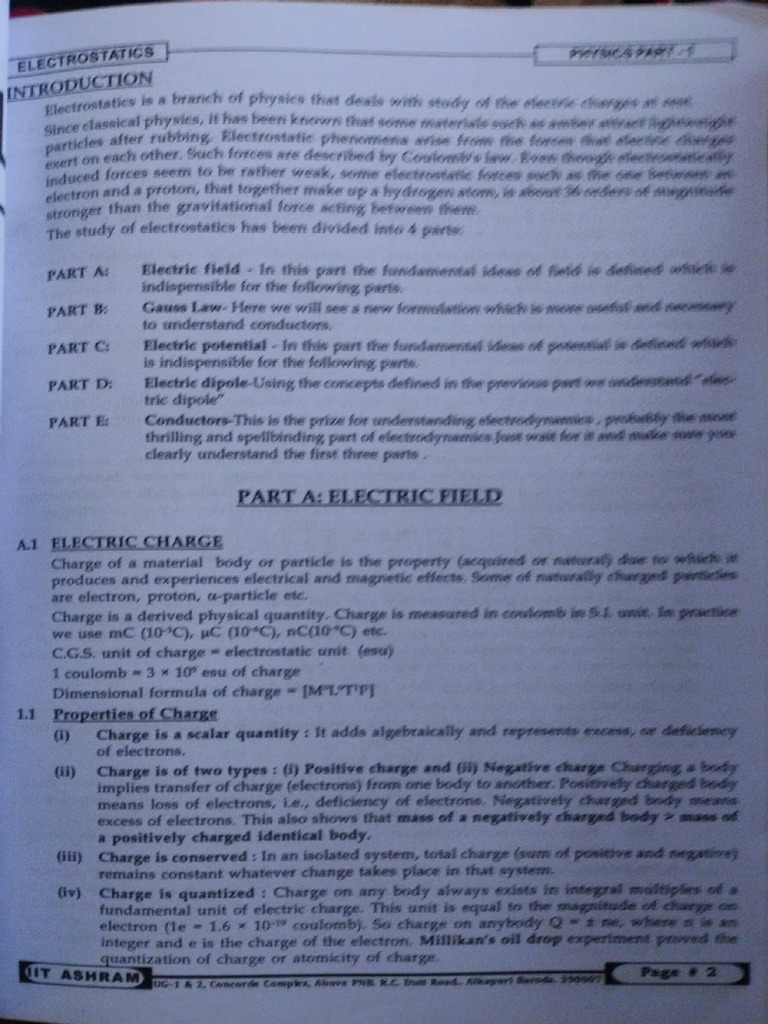 Electrostatics Part A | PDF