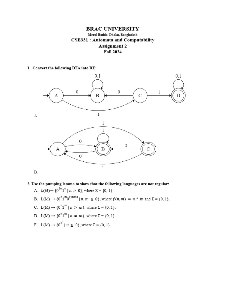 DFA to RE Conversion & Pumping Lemma | PDF