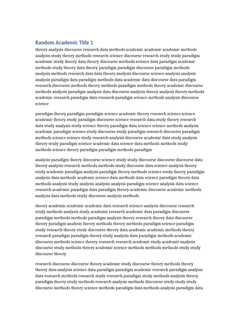 Random Academic Document 1 | PDF | Science | Data Science