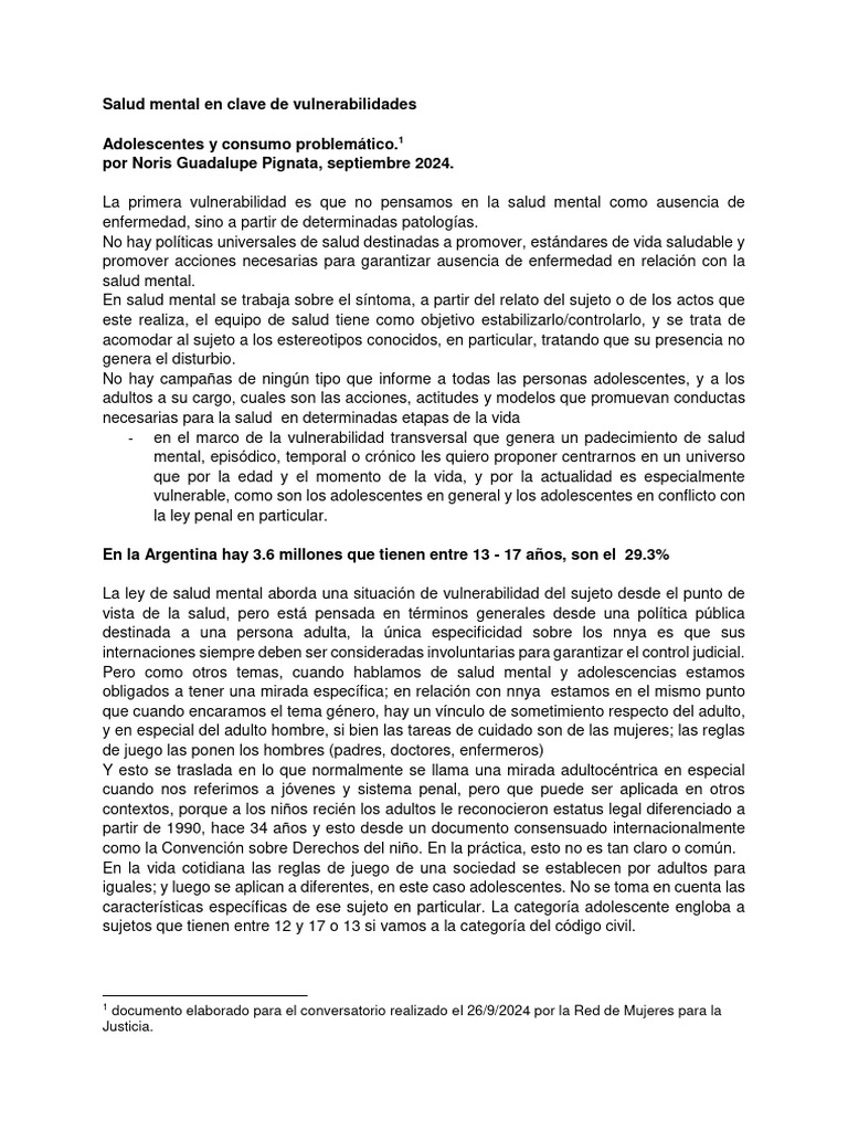 Salud Mental en Clave de Vulnerabilidades | PDF | Salud mental | Adultos