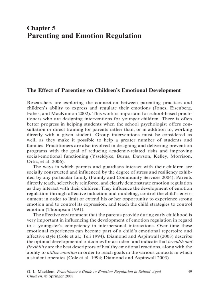 Parenting Impact on Emotion Regulation | PDF | Parenting | Emotional ...
