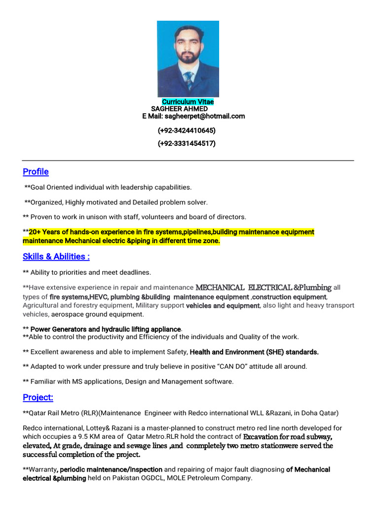 Mechanical Engineers Update CV | PDF