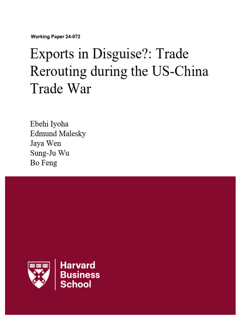 Trade Rerouting During The US-China Trade War | PDF | Foreign Direct ...
