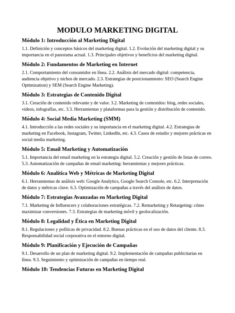 Curso Completo de Marketing Digital | PDF | Publicidad digital ...