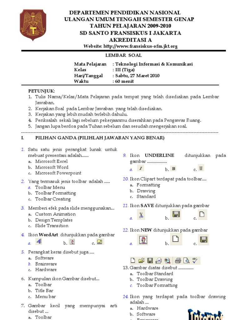 soal essay tik kelas 8 semester 2 beserta jawabannya