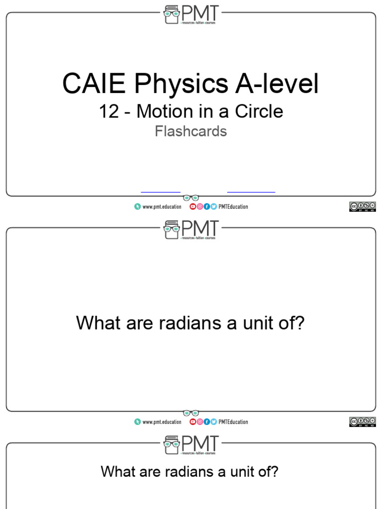 A-Level Physics: Circular Motion Flashcards | PDF | Acceleration | Velocity
