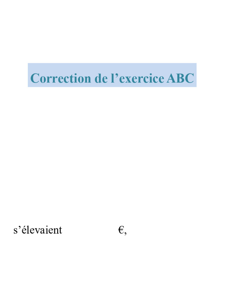 Correction de l'exercice ABC 2021 | PDF