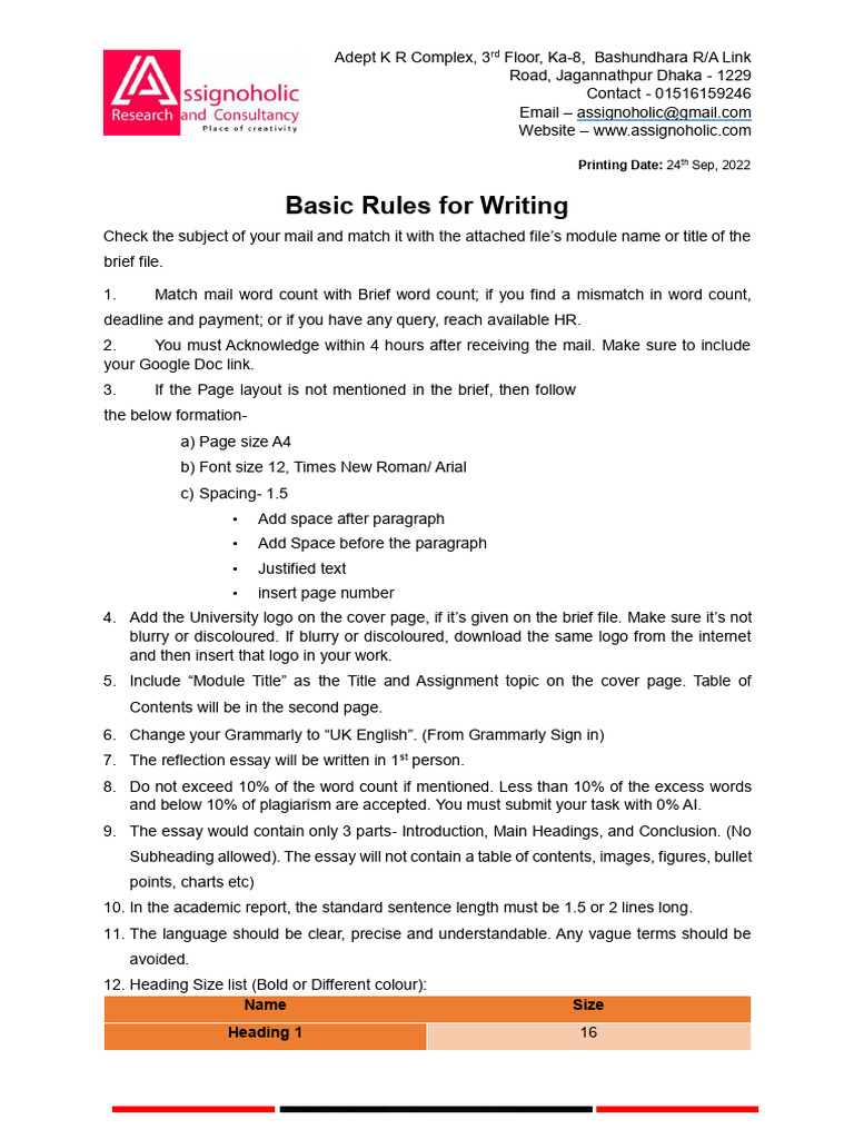 BASIC RULES OF WRITING - Updated | PDF | Citation