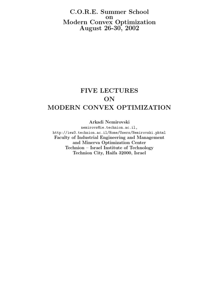 Modern Convex Optimization Insights | PDF | Mathematical Optimization ...