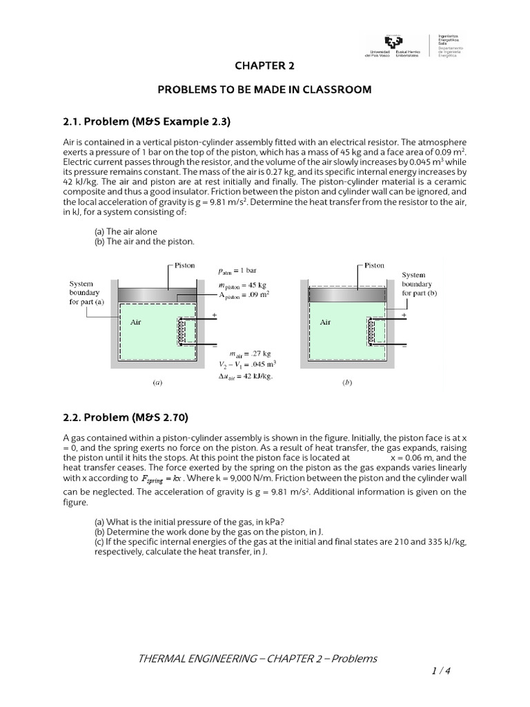 CHAPTER 02 Thermal Engineering - Problems Rev07 | PDF | Heat | Gases