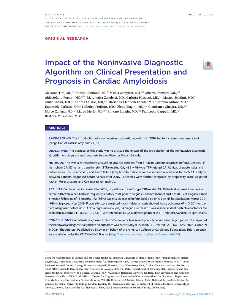 Impact of The Noninvasive Diagnostic Algorithm On Clinical Presentation ...