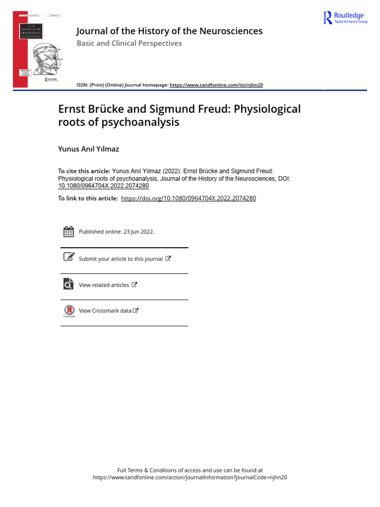 Brücke's Influence on Freud's Psychoanalysis | PDF | Sigmund Freud | Color